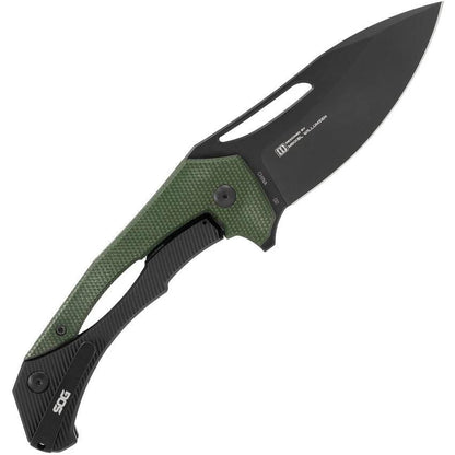 SOG Bulwark Framelock OD Micarta Folding Knife 3 Inch D2 Blade For EDC Enthusiasts With 4 Inch Closed by SOG