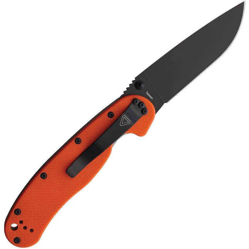 Ontario RAT IA Linerlock Assisted Opening Knife Orange G10 Handle 3.5 Inch AUS8 Blade For EDC Enthusiasts by Ontario