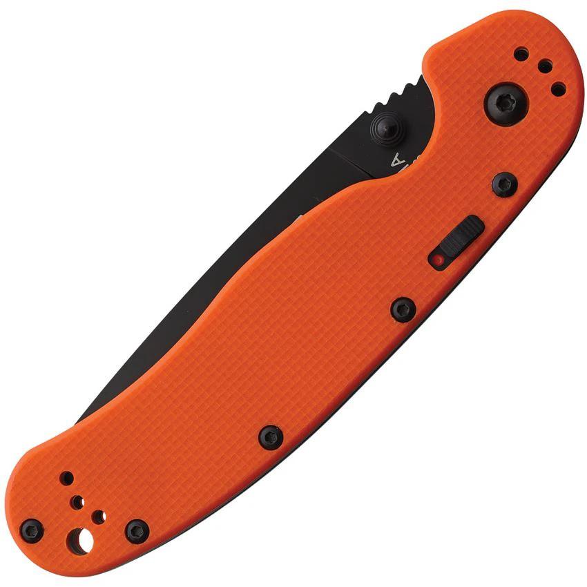 Ontario RAT IA Linerlock Assisted Opening Knife Orange G10 Handle 3.5 Inch AUS8 Blade For EDC Enthusiasts by Ontario