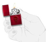 Zippo Doom Skull Lighter – Candy Apple Red Iced (Model 21186) by Zippo