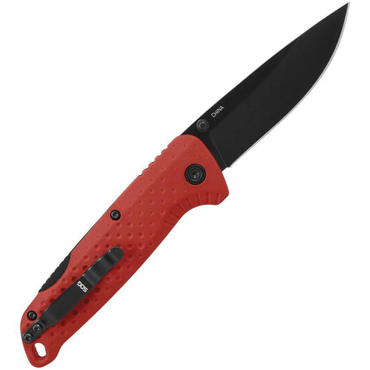 SOG Adventurer Lockback Knife Red GFN Handle For Rugged EDC Enthusiasts, 3 Inch Black PVD Blade by SOG