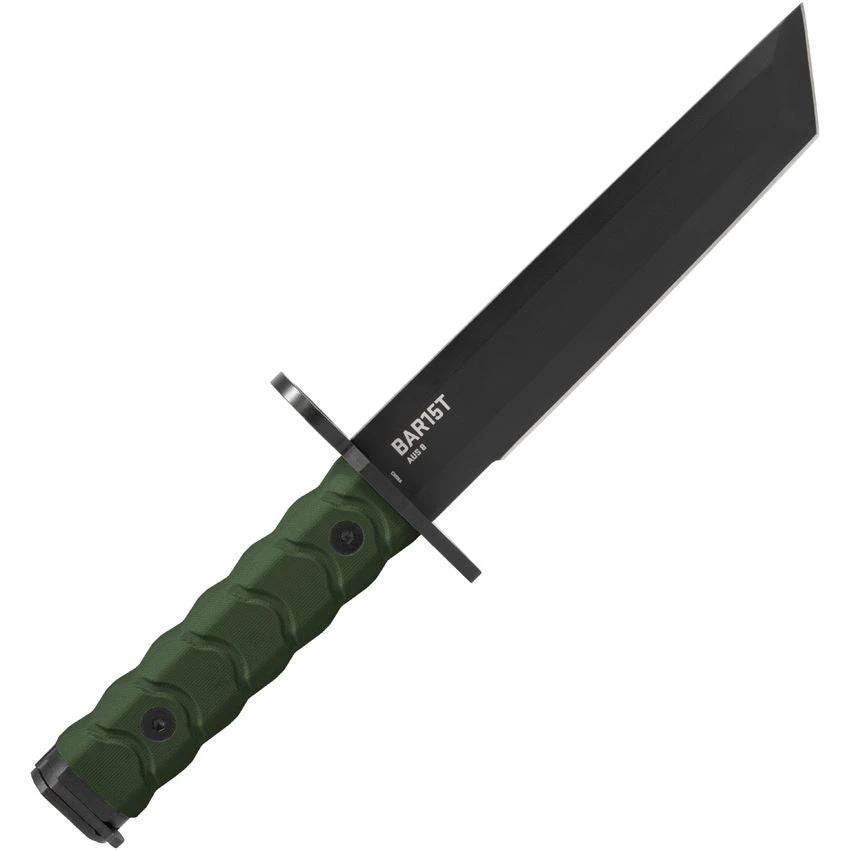 SOG BAR15T Combat Knife OD Green G10 Handle AUS8 Tanto Blade AR Barrel Ring Kydex Sheath For Tactical Fans by SOG