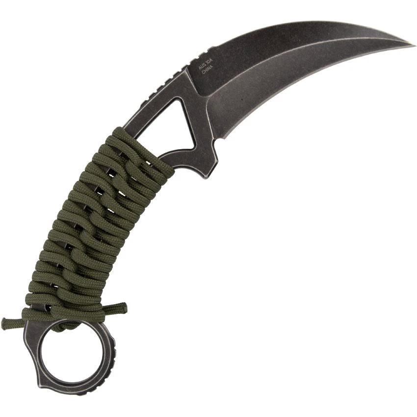 SOG Gambit XL Fixed Blade Karambit Knife AUS10A Full Tang Cord Wrapped Handle With Kydex Sheath Tactical EDC by SOG