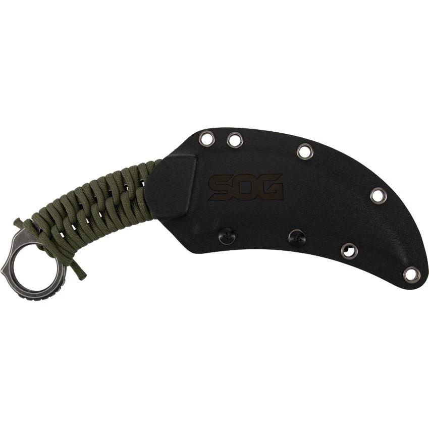 SOG Gambit XL Fixed Blade Karambit Knife AUS10A Full Tang Cord Wrapped Handle With Kydex Sheath Tactical EDC by SOG