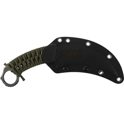 SOG Gambit XL Fixed Blade Karambit Knife AUS10A Full Tang Cord Wrapped Handle With Kydex Sheath Tactical EDC by SOG
