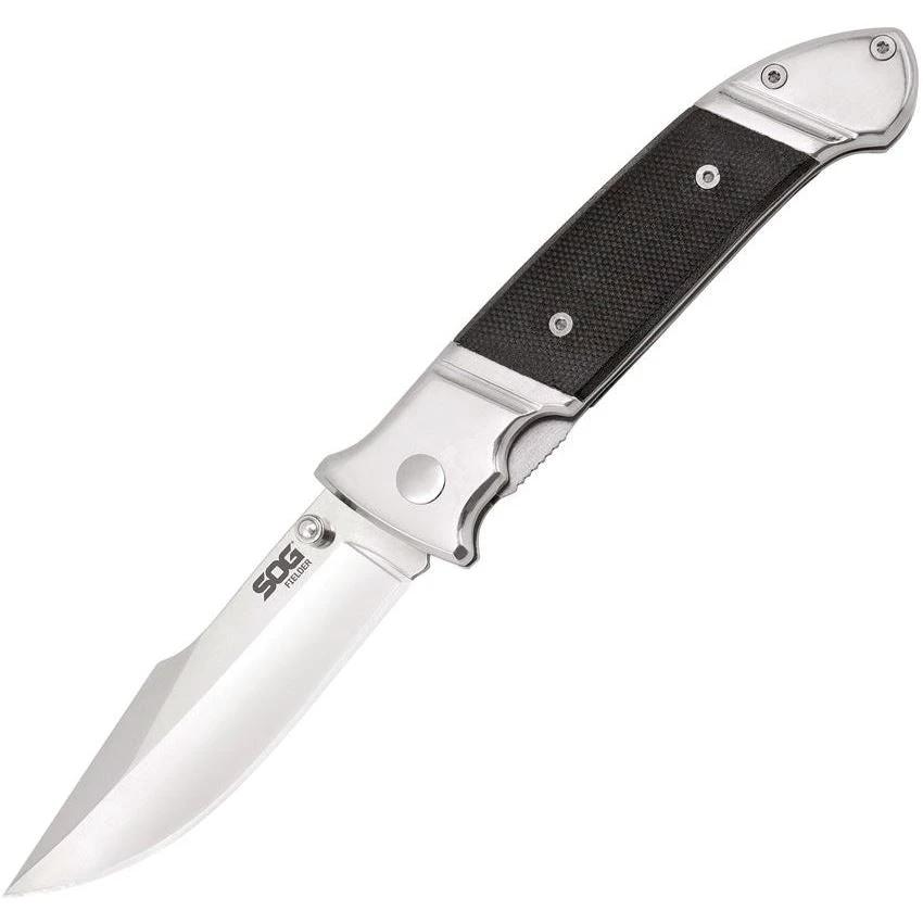 SOG Fielder Linerlock FF38-CP Folding Knife For EDC Enthusiasts With Premium G-10 Handle And Satin Blade by SOG