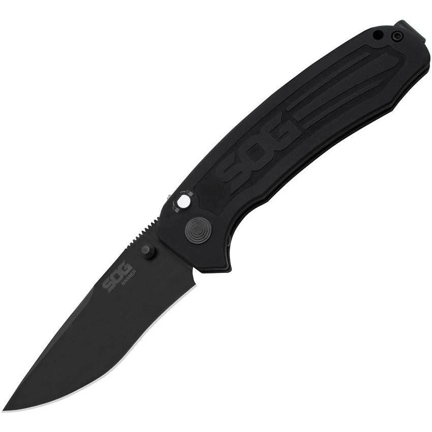 SOG Banner Button Lock Assisted Opening Folding Knife For Premium EDC Enthusiasts CPM S35VN 3.25In Blade USA Made by SOG