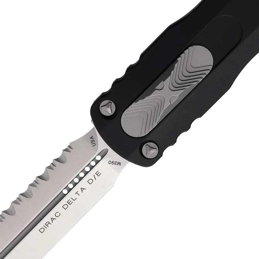 Microtech Auto Dirac Delta D E OTF Knife With M390 Blade Black Aluminum Handle Glass Breaker EDC by Microtech