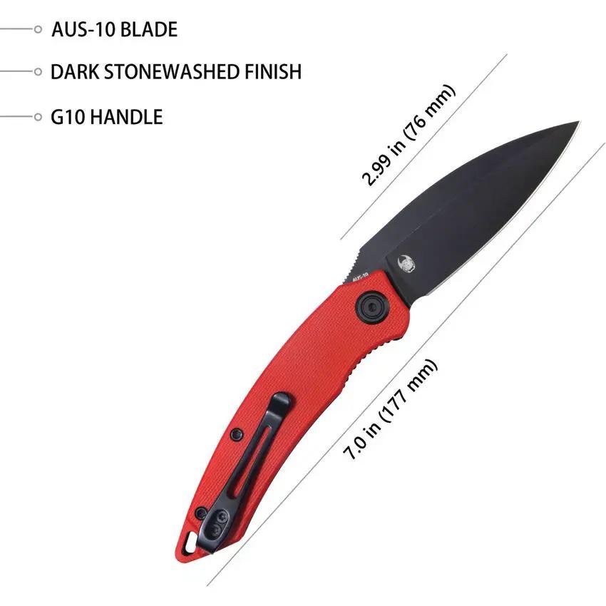 Kubey Leaf Linerlock Red KU333B by Kubey