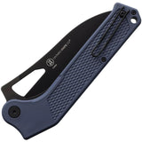 Ontario Camp Plus EDC Linerlock Knife Gray OD Med Size Cleaver Style Blade With Thumb Pull Pocket Clip by Ontario