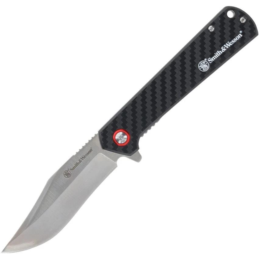 Smith And Wesson Linerlock Folding Knife Wallet Combo For EDC Carbon Fiber Handle Three Point Four Inch Wallet by Smith & Wesson