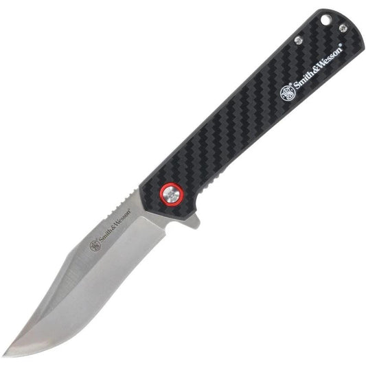 Smith And Wesson Linerlock Folding Knife Wallet Combo For EDC Carbon Fiber Handle Three Point Four Inch Wallet by Smith & Wesson
