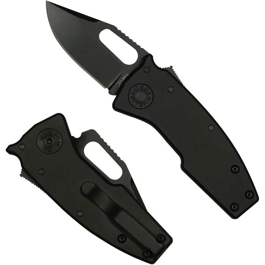 Demko Nano Shark Lock Stealth 20CV EDC Knife Black DLC Clip Point Blade Aluminum Handle by Demko