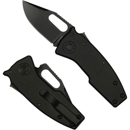 Demko Nano Shark Lock Stealth 20CV EDC Knife Black DLC Clip Point Blade Aluminum Handle by Demko