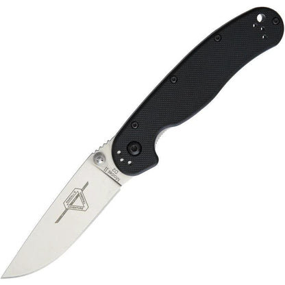 Ontario RAT II Linerlock Folding Knife With D2 Blade 3 Inch Satin Drop Point Rugged Black Nylon Handle EDC Ready by Ontario