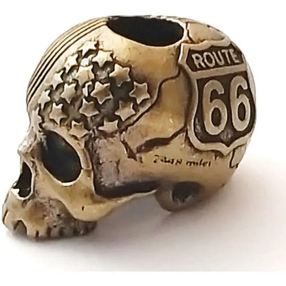 Coeburn Tool Route 66 Flag Skull Bead Brass Through Hole For 550 Paracord Survival Gear Crafting by Coeburn Tool