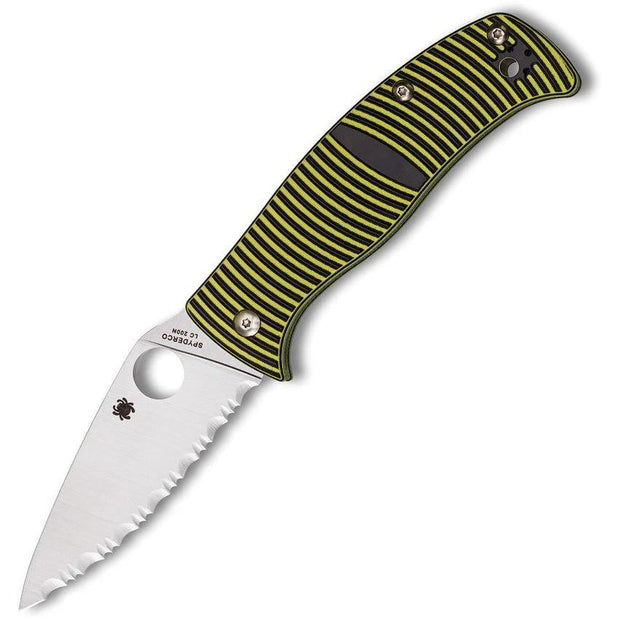 Spyderco Caribbean Compression Lock Knife For EDC Enthusiasts Premium Serrated LC200N Blade by Spyderco