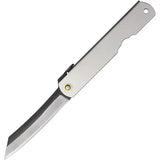 Higonokami No 10 SK Steel Warikomi Folder Knife For Collectors 3 Inch Blade Gray Iron Handle Lanyard Hole by Higonokami