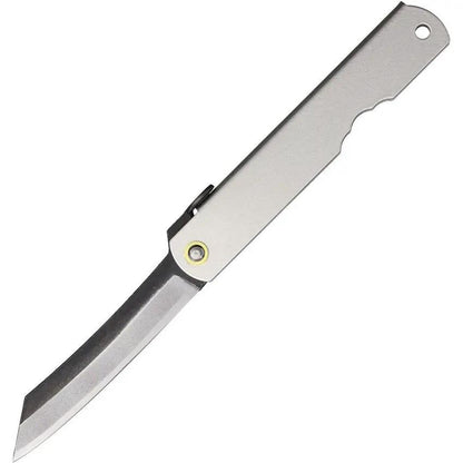 Higonokami No 10 SK Steel Warikomi Folder Knife For Collectors 3 Inch Blade Gray Iron Handle Lanyard Hole by Higonokami