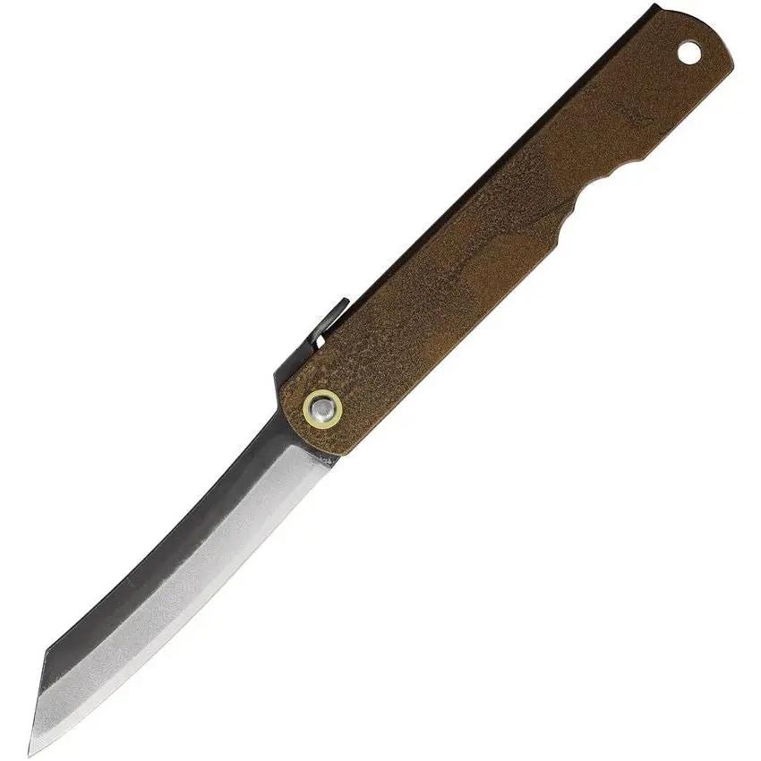 Higonokami No 2 SK Steel Warikomi Folder For EDC Enthusiasts Premium Iron Handle Extended Tang Lanyard Hole Boxed by Higonokami