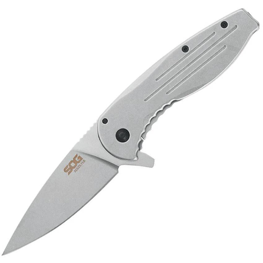 SOG Aegis Framelock Folding Knife 8Cr13MoV Stainless Stonewashed Handle EDC Ready by SOG