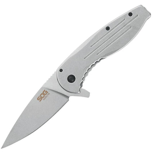 SOG Aegis Framelock Folding Knife 8Cr13MoV Stainless Stonewashed Handle EDC Ready by SOG