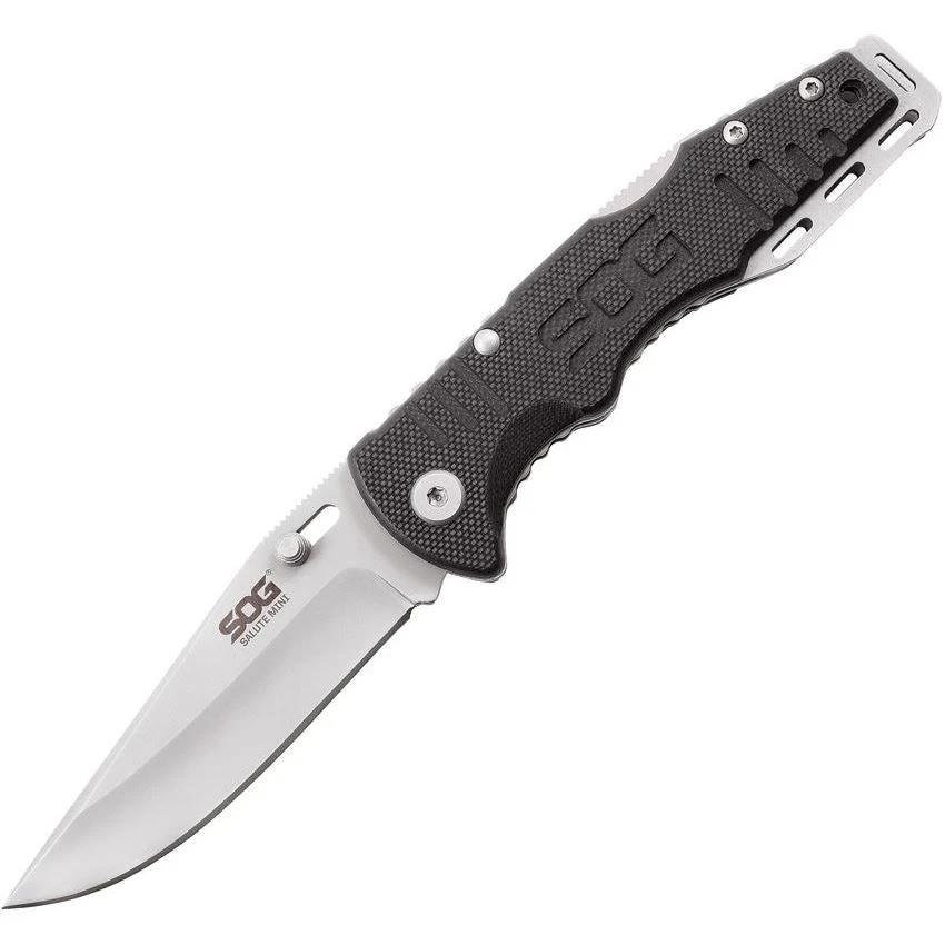 SOG Salute Mini Lockback Knife for EDC Enthusiasts, Compact 4in Closed, 3.1in 8Cr13MoV Blade, Rugged Dual Thumb Studs by SOG