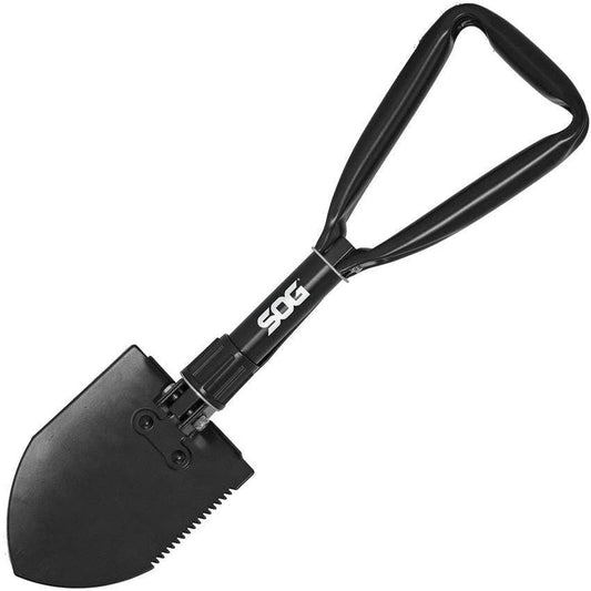 SOG Entrenching Tool F08N High Carbon Steel Serrated Shovel With Pick Foldable 7.25 Inch Triangular Grip Survivalists by SOG