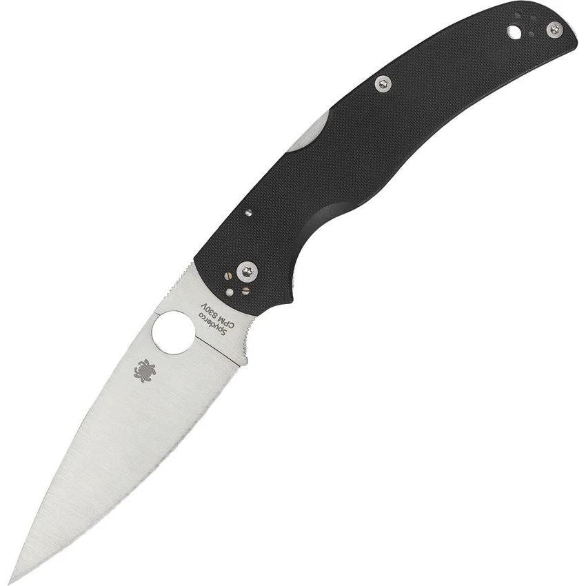 Spyderco Native Chief Lockback EDC Knife With CPM S30V Blade Black G10 Handle Thumb Hole Pocket Clip Five Inch Closed by Spyderco