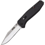 SOG Flare SAT Satin Assisted Opening Tactical Pocket Knife 8Cr13MoV 3.5in Blade Black GRN Handle EDC by SOG