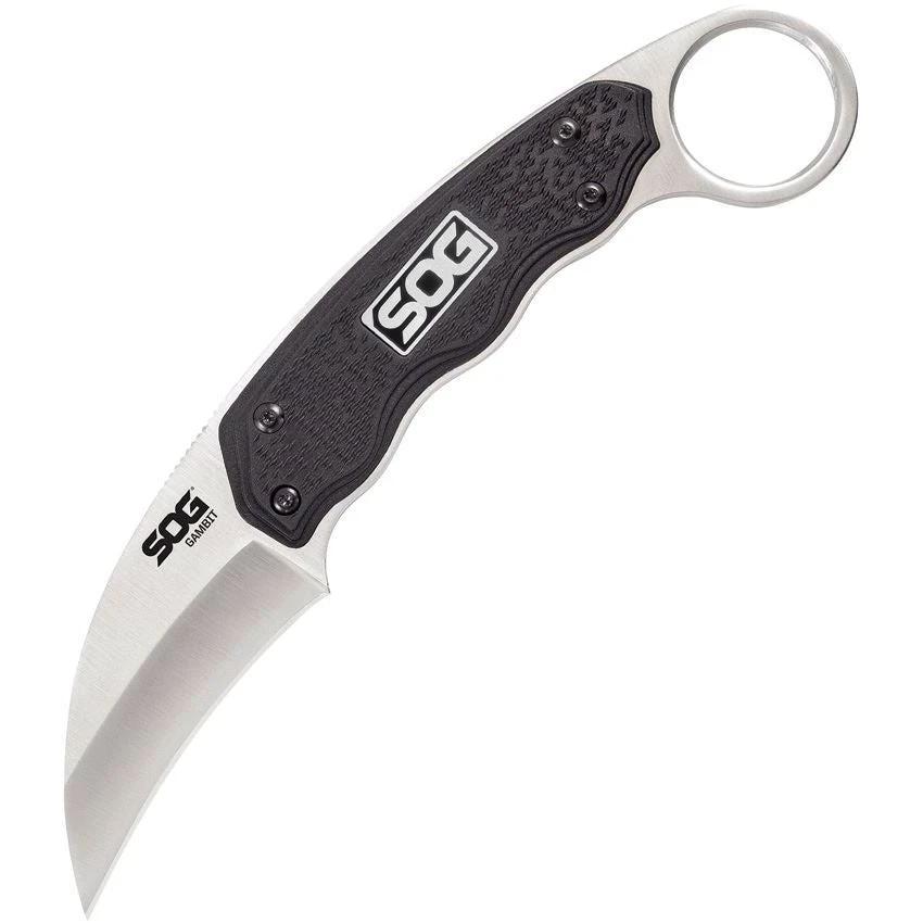 SOG Gambit Fixed Blade Knife For EDC Enthusiasts Durable 7Cr17MoV Satin Sheepsfoot Full Tang by SOG