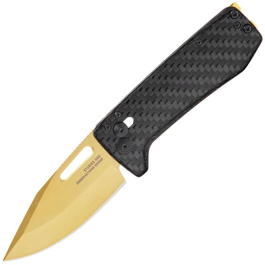 SOG Ultra XR Lock Carbon Gold EDC Knife With CPM S35VN Blade And Carbon Fiber Handle by SOG