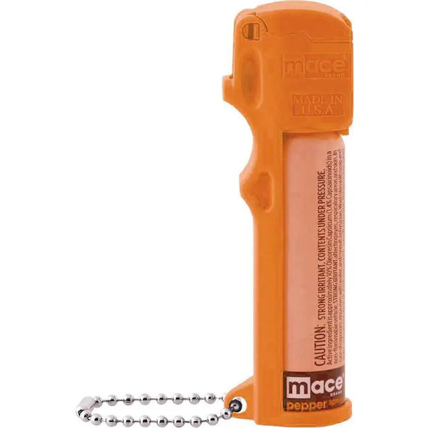 Mace Personal Pepper Spray - Orange 10 Percent OC Pepper With UV Dye, 20 Bursts, 12 ft Stream, Flip Top Safety Cap by Mace