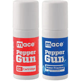 Mace Pepper Gun Cartridges 2 Pack - 28 Gram OC Pepper Cartridge Plus Water Practice Cartridge by Mace