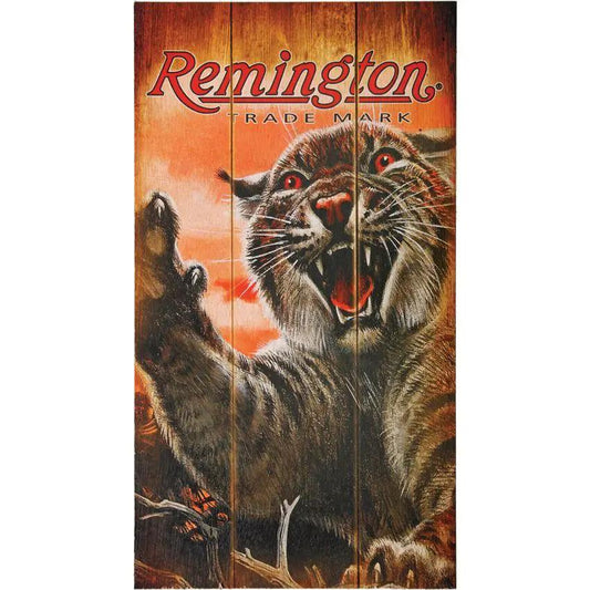 Remington Bobcat Wood Sign Rustic Wall Art For Wildlife Lovers And Cabin Decor Enthusiasts by Remington