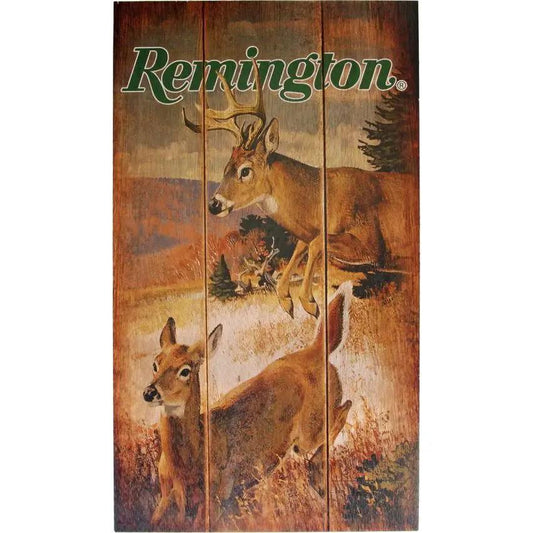 Remington Flying Targets Deer Wood Sign Eye Catching Rustic Wildlife Wall Art For Hunters by Remington