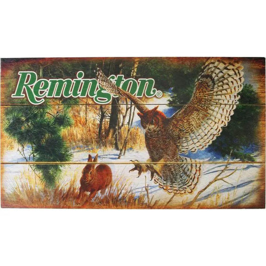 Remington Owl And Rabbit Wood Sign Compact Durable Rustic Wall Decor For Nature Lovers Collectors by Remington