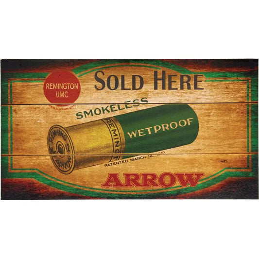 Remington Arrow Sold Here Wood Sign Rustic Vintage Arrow Motif For Retailers Homes And Cabins 14.25 Inch by Remington