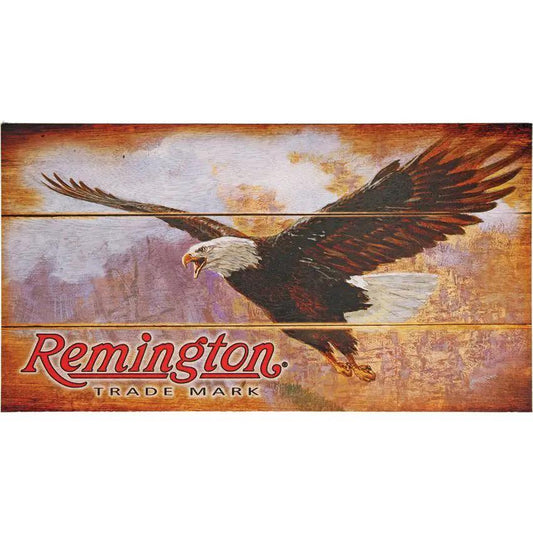 Remington Bald Eagle Wood Sign Patriotic Wall Decor For Home Office Cabin Displays by Remington