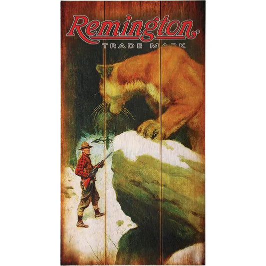 Remington Fair Game Cougar Wood Sign Rustic Cabin Decor For Hunters And Wildlife Lovers by Remington