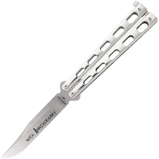 Bear And Son Anniversary Butterfly Knife S35VN Satin Blade 3.75in 5in Closed Collectors by Bear & Son