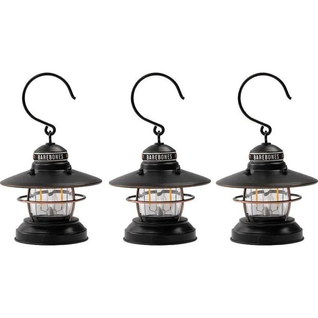 Barebones Edison Mini Lantern Bronze 3 Pack Water Resistant Dual Brightness 100 and 35 Lumens Outdoor Camping by Barebones Living