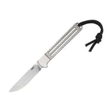 CRKT Testy Fixed Blade Knife 7524 Compact 2.38in Satin Blade Textured Stainless Handle Outdoor EDC by CRKT