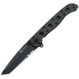 CRKT M16 Zytel Knife For EDC Enthusiasts 4In Closed Black GRN Handle EDP Coated 3In 8Cr15MoV Serrated Tanto by CRKT