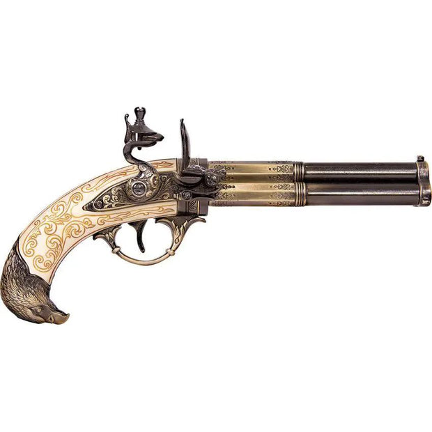 Denix French 3 Barrel Flintlock 22-5306 by Denix