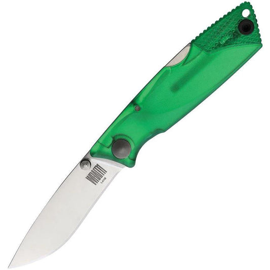 Ontario Lockback Knife Ice Series 8798GR Satin Stainless Blade Green Handle EDC Pros by Ontario