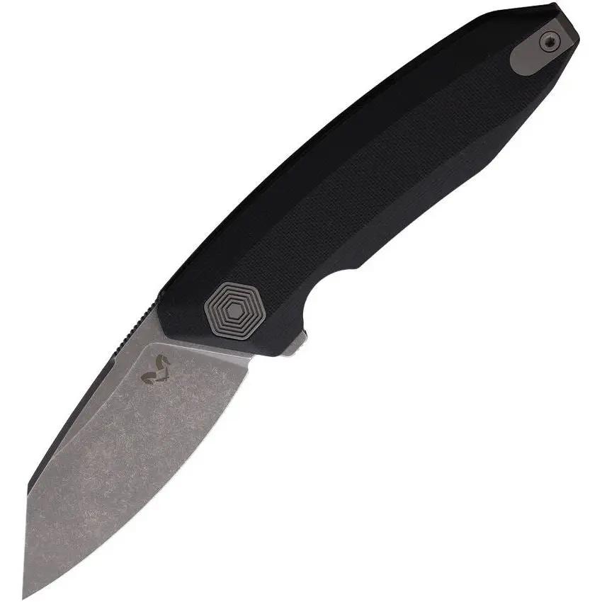 Damned Designs Linerlock Black G10 WRAITH-BLK-G10-14C28N-SW by Damned Designs