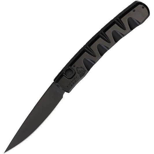 Piranha Knives Auto Virus Button Lock Black P-15BKT