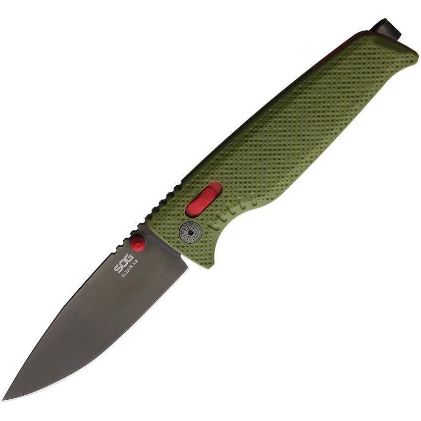 SOG Altair XR Lock Knife Field Green GRN Handle 3Inch Blade TiNi Coated 154CM Tactical EDC by Sog