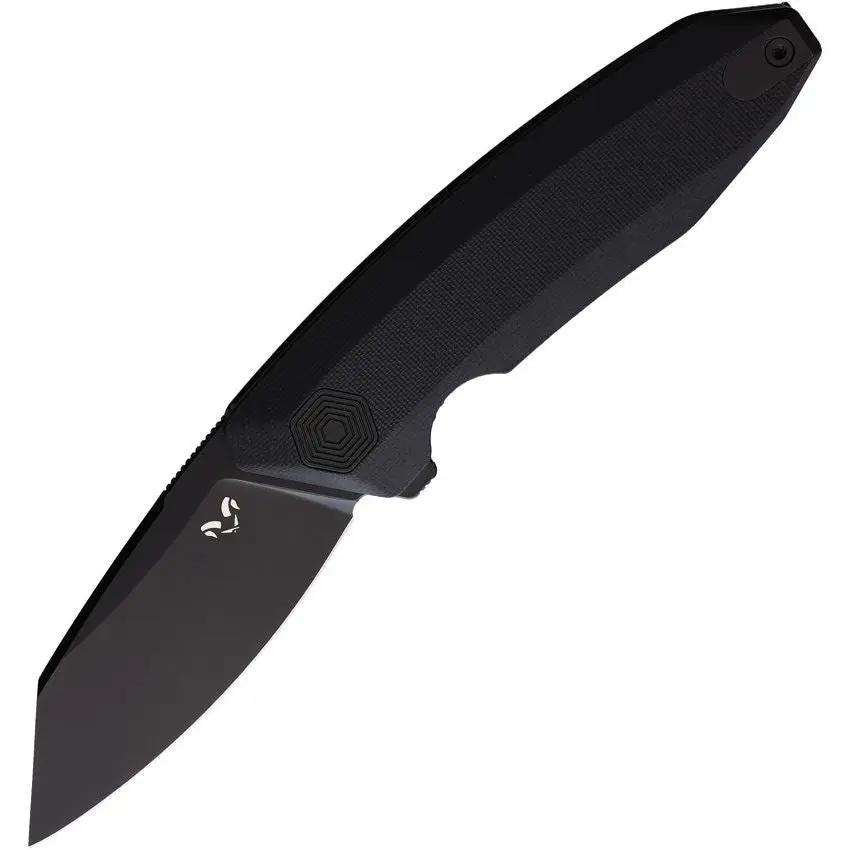 Damned Designs Linerlock Black G10 WRAITH-BLK-G10-14C28N-BLK by Damned Designs